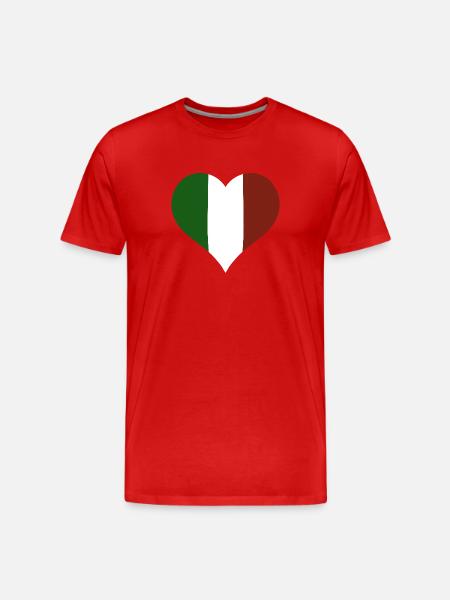 Italy Flag Heart - Men's Premium Organic T-Shirt - red