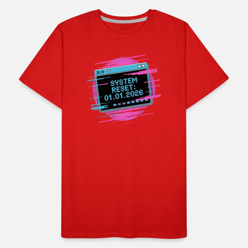 Neon System Reset 01-01-2026 Men's Premium Organic T-Shirt