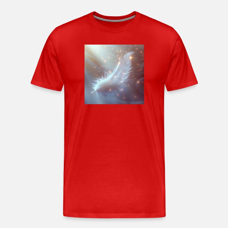 Ätherische Feder leuchtend – Symbol des Lichts - Männer Premium Bio T-Shirt - Rot