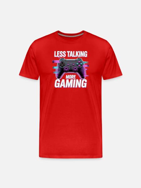 Less talking, more gaming - Men's Premium Organic T-Shirt - red
