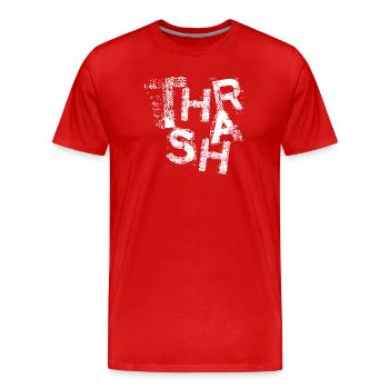 Grunge-Thrash-Metal-Typografie - Männer Premium Bio T-Shirt - Rot - Vorne - Damien (186cm)