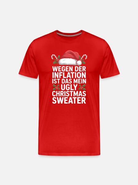 Inflation Ugly Christmas Sweater - Men's Premium Organic T-Shirt - red