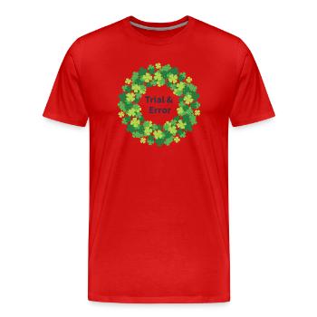 Essais et erreurs de la couronne de trèfle - T-shirt bio Premium Homme - rouge - Devant - Damien (186cm)