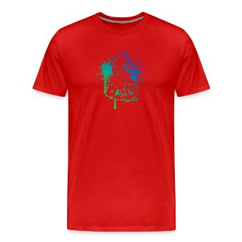 Characterful motocross design - Men's Premium Organic T-Shirt - red - Front - Damien (186cm)