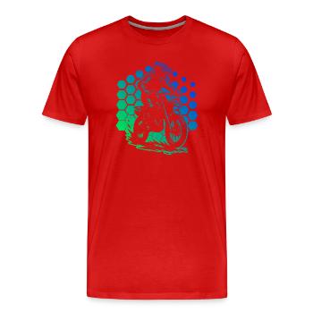 Klare Motocross Botschaft - Männer Premium Bio T-Shirt - Rot - Vorne - Damien (186cm)