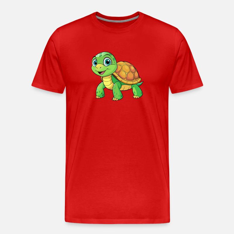 Cartoon-Schildkröte - Männer Premium Bio T-Shirt - Rot