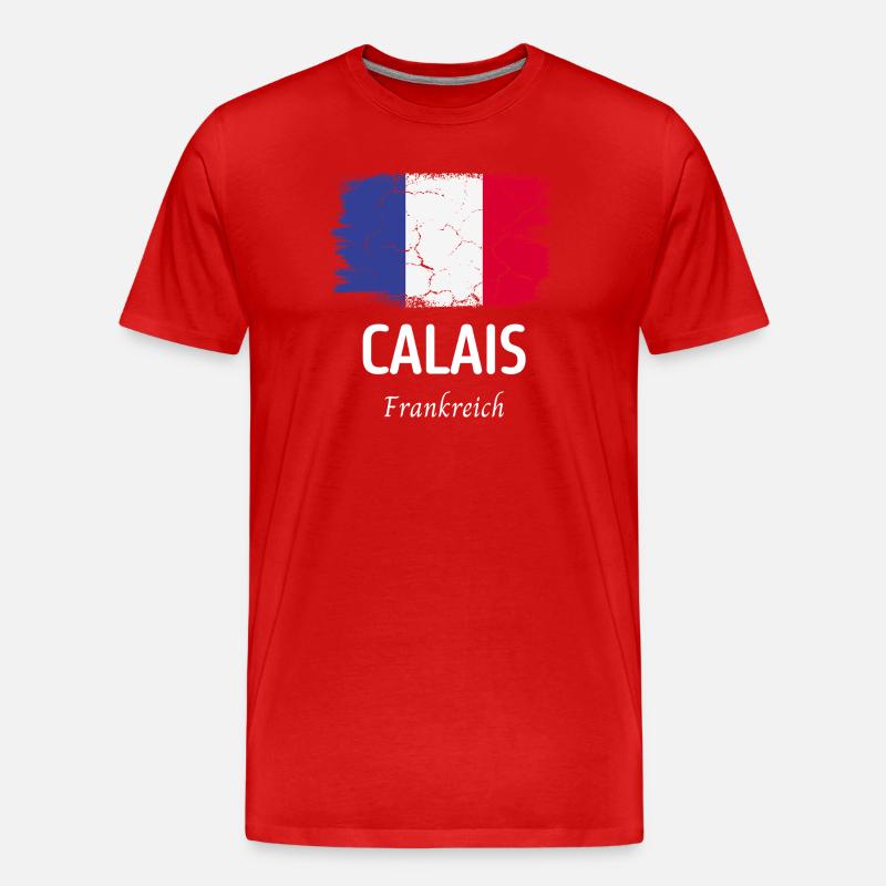 Calais - Männer Premium Bio T-Shirt - Rot