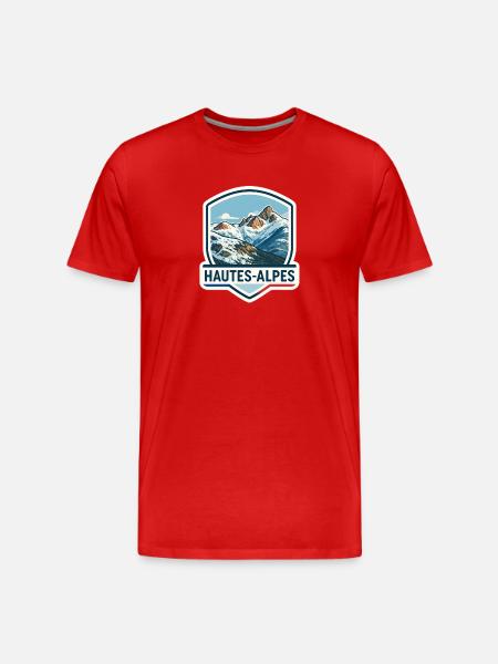 Blue Alps Shield - Men's Premium Organic T-Shirt - red