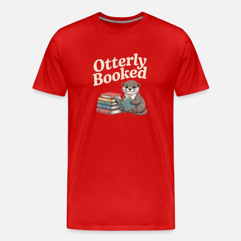 Der Leser-Otter - Männer Premium Bio T-Shirt - Rot
