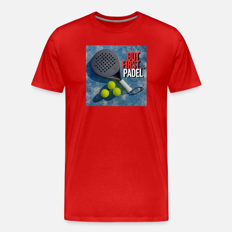Padel zuerst - Padel first - Männer Premium Bio T-Shirt - Rot