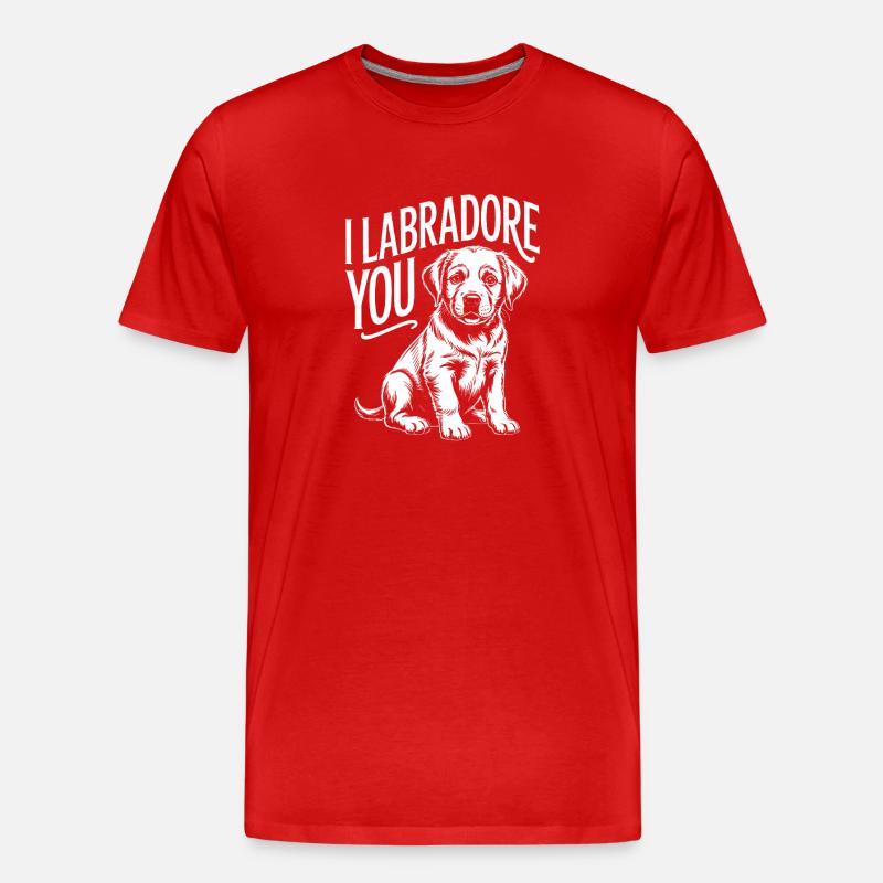 Ich Labrador, du Welpe entwirfst - Männer Premium Bio T-Shirt - Rot