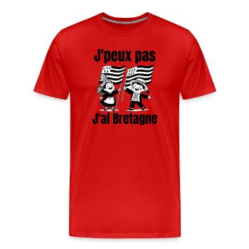 Bretagne, je suis Breton, vive la bretagne - T-shirt bio Premium Homme - rouge - Devant - Damien (186cm)