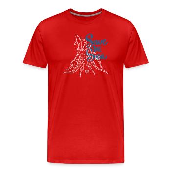 Save The Ocean Line Art - Men's Premium Organic T-Shirt - red - Front - Damien (186cm)