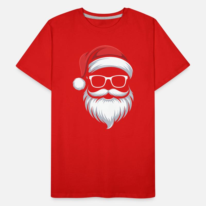 Weihnachts-Santa mit Bart und Brille Männer Premium Bio T-Shirt