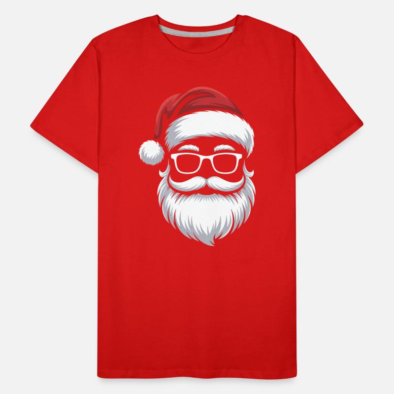 Weihnachtsmann mit Schnurrbart Brille Männer Premium Bio T-Shirt