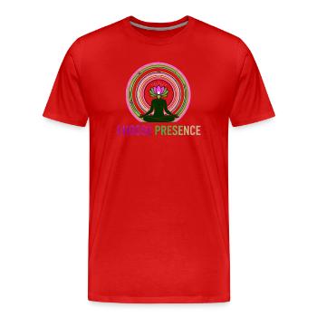 Choose Presence - Yoga Meditation Lotus - Men's Premium Organic T-Shirt - red - Front - Damien (186cm)