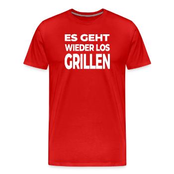 Grill - Men's Premium Organic T-Shirt - red - Front - Damien (186cm)