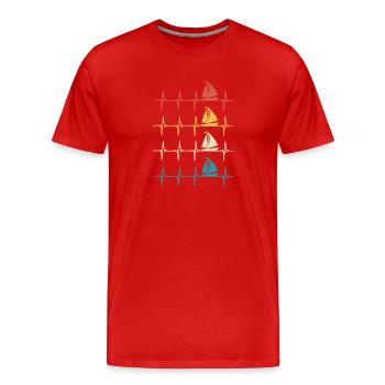 voilier heartbeat bateau à voile - T-shirt bio Premium Homme - rouge - Devant - Damien (186cm)