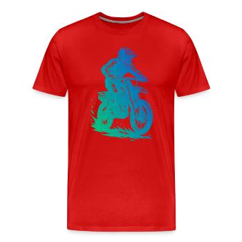 Klares Motocross Motiv für jeden Tag - Männer Premium Bio T-Shirt - Rot - Vorne - Damien (186cm)
