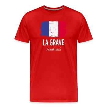 La Grave - Men's Premium Organic T-Shirt - red - Front - Damien (186cm)