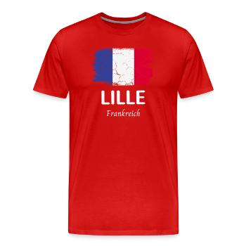 Lille - Männer Premium Bio T-Shirt - Rot - Vorne - Damien (186cm)