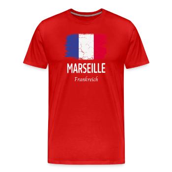 Marseille - Männer Premium Bio T-Shirt - Rot - Vorne - Damien (186cm)