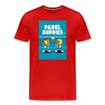 Duo de copains de padel High Five - T-shirt bio Premium Homme - rouge - Devant - Damien (186cm)