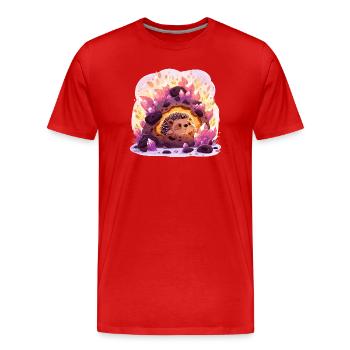 Hérisson de la Grotte de Cristal - T-shirt bio Premium Homme - rouge - Devant - Damien (186cm)