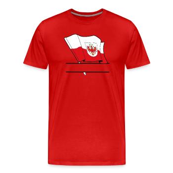 Drapeau du Tirol – Espace de noms - T-shirt bio Premium Homme - rouge - Devant - Damien (186cm)