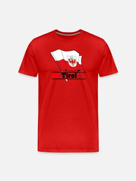 Tyrol Flag with Heart - Men's Premium Organic T-Shirt - red