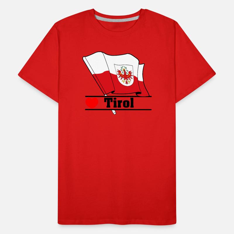 Drapeau du Tyrol avec cœur T-shirt bio Premium Homme