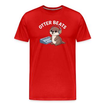 Otter Beats – Produzenten-Otter - Männer Premium Bio T-Shirt - Rot - Vorne - Damien (186cm)