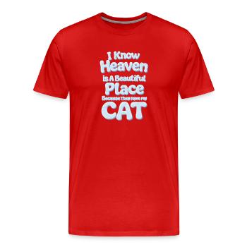 Cat Deceased Consolation Funeral - Men's Premium Organic T-Shirt - red - Front - Damien (186cm)
