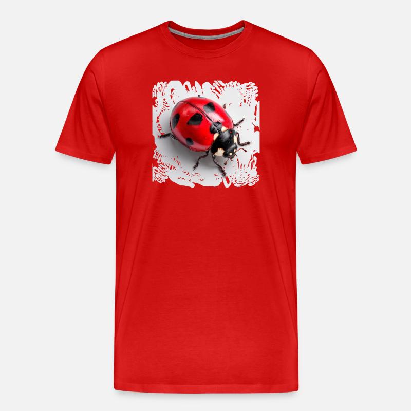 Roter Marienkäfer Muster Siebenpunkt - Männer Premium Bio T-Shirt - Rot