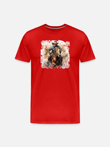 Wild West Rodeo Rider - Men's Premium Organic T-Shirt - red