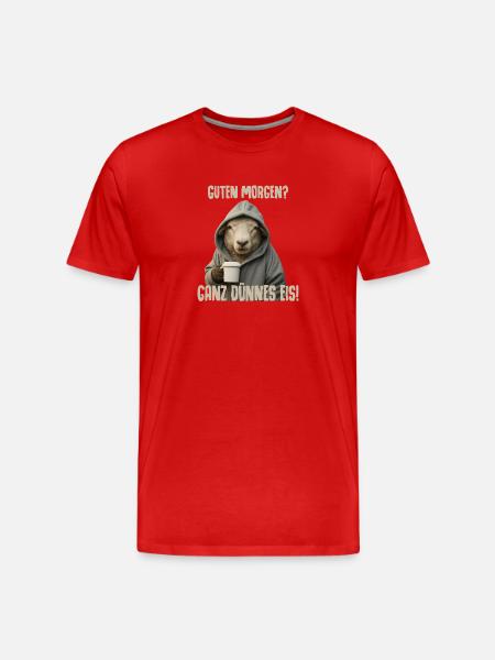 Morgenkaffee mit Schäfchen Hoodie - Männer Premium Bio T-Shirt - Rot