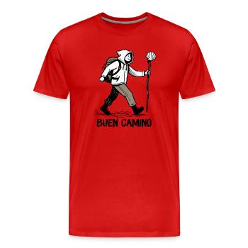 Pilger auf dem Jakobsweg - Männer Premium Bio T-Shirt - Rot - Vorne - Damien (186cm)