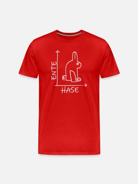 Bunnies Ducks Head Illusion - Optical Illusion - Men's Premium Organic T-Shirt - red