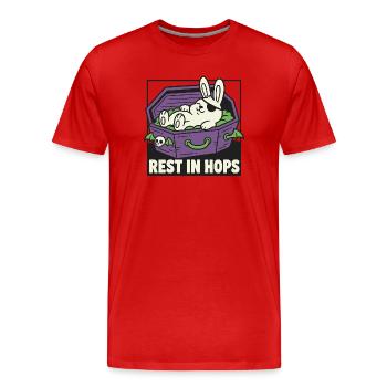 Reposez-vous dans le houblon Hoppel dans le cercueil - T-shirt bio Premium Homme - rouge - Devant - Damien (186cm)