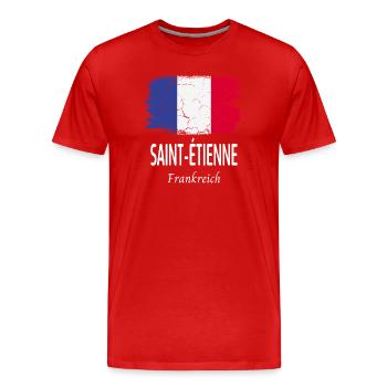 Saint-Étienne - T-shirt bio Premium Homme - rouge - Devant - Damien (186cm)
