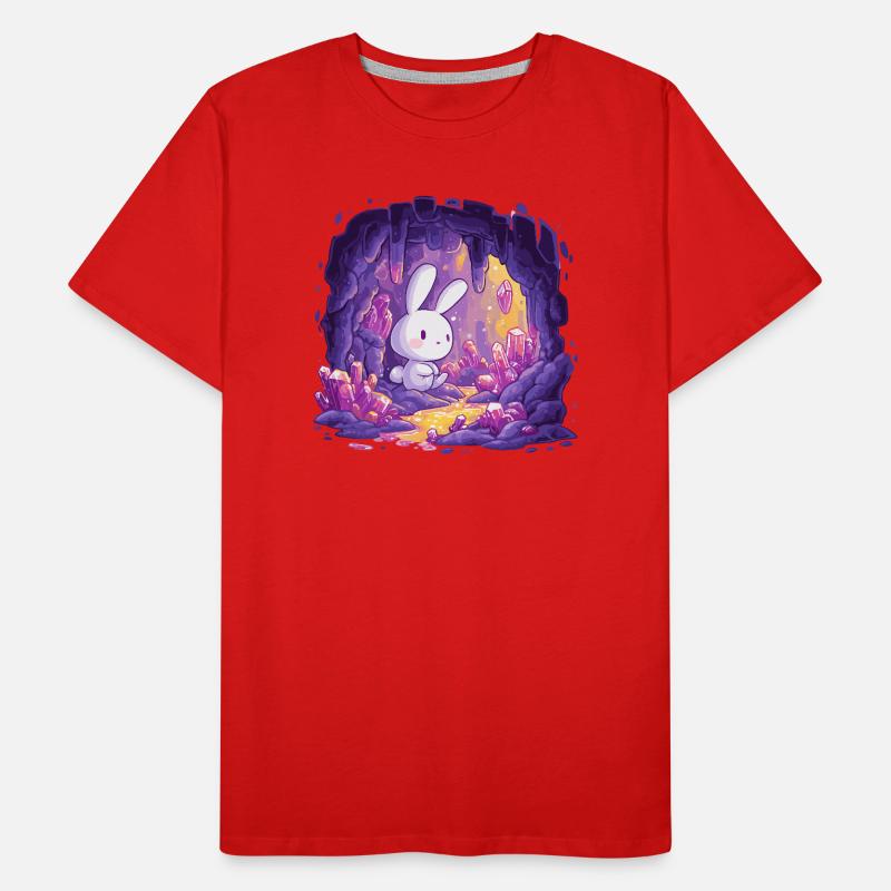 Crystal Cave Bunny in Purple Light Men's Premium Organic T-Shirt