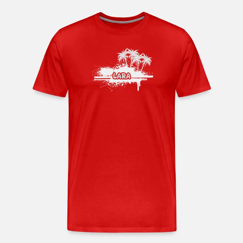 Lara als Urlaub - Männer Premium Bio T-Shirt - Rot