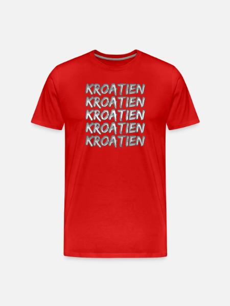 Kroatien - Männer Premium Bio T-Shirt - Rot