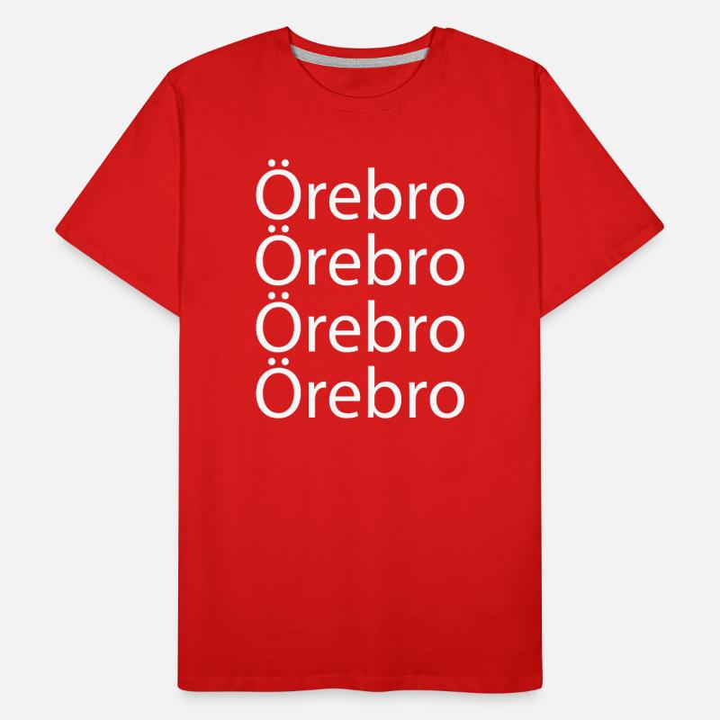 Örebro Typography in Repeated Lines Men's Premium Organic T-Shirt