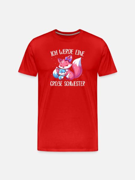 Big Sister Fox Lover Sibling - Men's Premium Organic T-Shirt - red