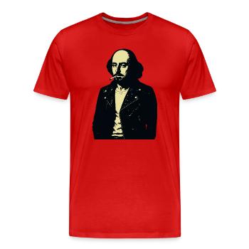 William Shakespeare Mitternachtsrebellenporträt - Männer Premium Bio T-Shirt - Rot - Vorne - Damien (186cm)