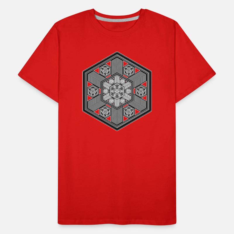 Yoga Meditation Geometry Hexagon Mandala Pattern Men's Premium Organic T-Shirt