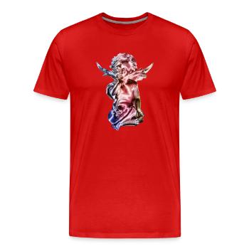 Angel Sculpture Gradient - Men's Premium Organic T-Shirt - red - Front - Damien (186cm)