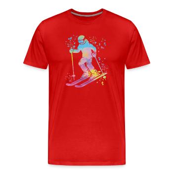 Alpine skiing Winter sports Nordic skiing - Men's Premium Organic T-Shirt - red - Front - Damien (186cm)