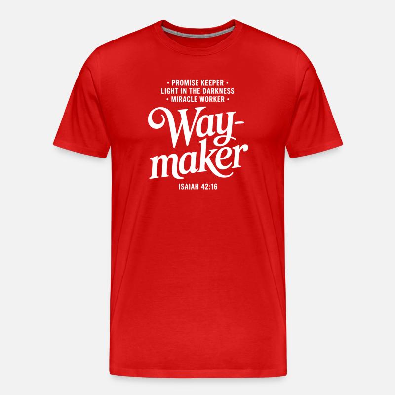Waymaker Glaubenszitat-Design - Männer Premium Bio T-Shirt - Rot